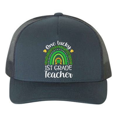 One Lucky 1st Grade Teacher St Patricks Day Teacher Rainbow Graphic Plus Size Yupoong Adult 5-Panel Trucker Hat