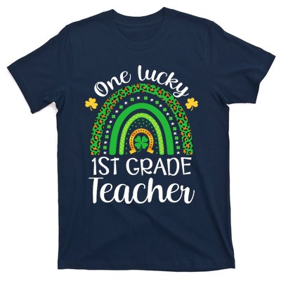 One Lucky 1st Grade Teacher St Patricks Day Teacher Rainbow Graphic Plus Size T-Shirt