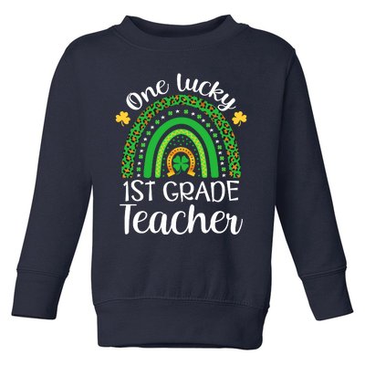 One Lucky 1st Grade Teacher St Patricks Day Teacher Rainbow Graphic Plus Size Toddler Sweatshirt