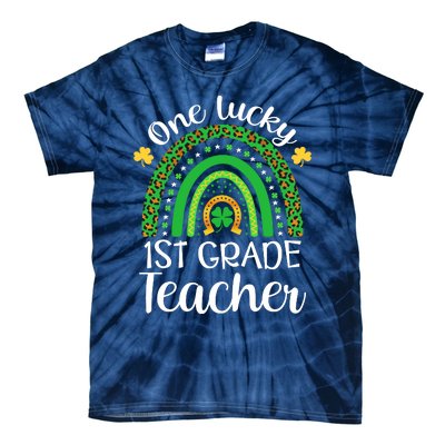 One Lucky 1st Grade Teacher St Patricks Day Teacher Rainbow Graphic Plus Size Tie-Dye T-Shirt