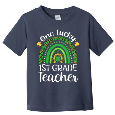 One Lucky 1st Grade Teacher St Patricks Day Teacher Rainbow Graphic Plus Size Toddler T-Shirt