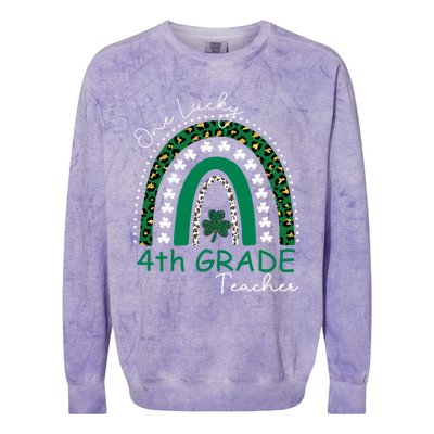 One Lucky 4th Grade Teacher St Patrick's Day 2022 'S Great Gift Colorblast Crewneck Sweatshirt