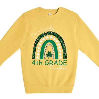 One Lucky 4th Grade Teacher St Patrick's Day 2022 'S Great Gift Premium Crewneck Sweatshirt