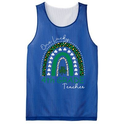 One Lucky 4th Grade Teacher St Patrick's Day 2022 'S Great Gift Mesh Reversible Basketball Jersey Tank