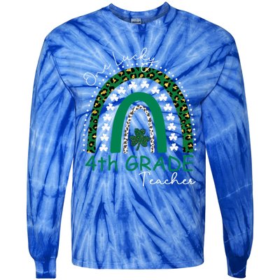 One Lucky 4th Grade Teacher St Patrick's Day 2022 'S Great Gift Tie-Dye Long Sleeve Shirt