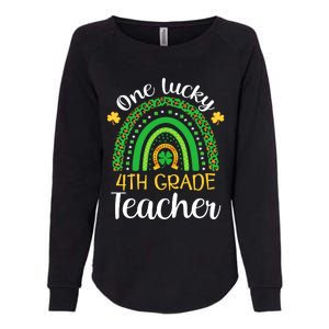 One Lucky 4th Grade Teacher St Patricks Day Teacher Rainbow Graphic Plus Size Womens California Wash Sweatshirt