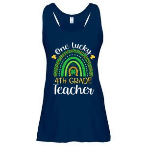 One Lucky 4th Grade Teacher St Patricks Day Teacher Rainbow Graphic Plus Size Ladies Essential Flowy Tank