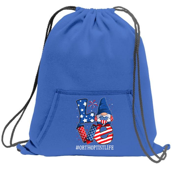 Orthoptist Love 4th Of July Gnome Usa Patriotic Meaningful Gift Sweatshirt Cinch Pack Bag