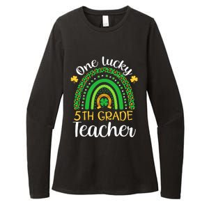 One Lucky 5th Grade Teacher St Patricks Day Teacher Rainbow Graphic Plus Size Womens CVC Long Sleeve Shirt