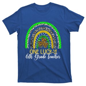 One Lucky 6th Grade Teacher St Patricks Day Rainbow Gift T-Shirt