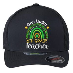 One Lucky 6th Grade Teacher St Patricks Day Teacher Rainbow Graphic Plus Size Flexfit Unipanel Trucker Cap