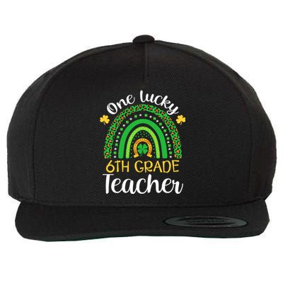 One Lucky 6th Grade Teacher St Patricks Day Teacher Rainbow Graphic Plus Size Wool Snapback Cap