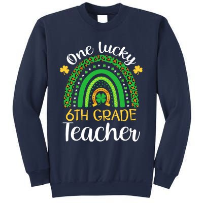 One Lucky 6th Grade Teacher St Patricks Day Teacher Rainbow Graphic Plus Size Sweatshirt