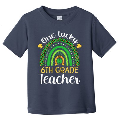 One Lucky 6th Grade Teacher St Patricks Day Teacher Rainbow Graphic Plus Size Toddler T-Shirt