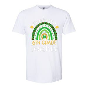 One Lucky 6th Grade Teacher St Patricks Day Teacher Rainbow Graphic Plus Size Softstyle CVC T-Shirt