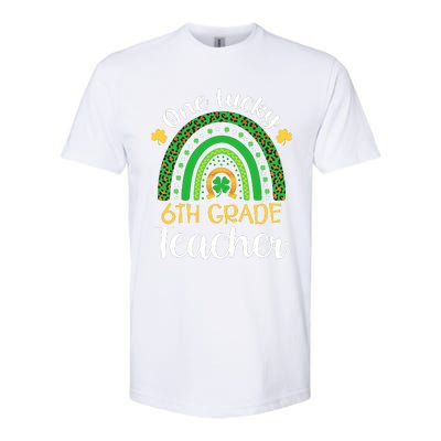 One Lucky 6th Grade Teacher St Patricks Day Teacher Rainbow Graphic Plus Size Softstyle® CVC T-Shirt