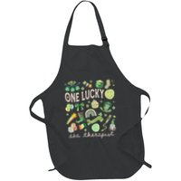 One Lucky Aba Therapist St Patricks Day Behavior Analysis Full-Length Apron With Pockets