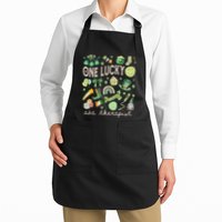 One Lucky Aba Therapist St Patricks Day Behavior Analysis Full-Length Apron With Pockets