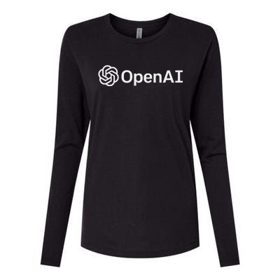 OpenAI Logo AI Artificial Intelligence NLP API GPT3 Womens Cotton Relaxed Long Sleeve T-Shirt