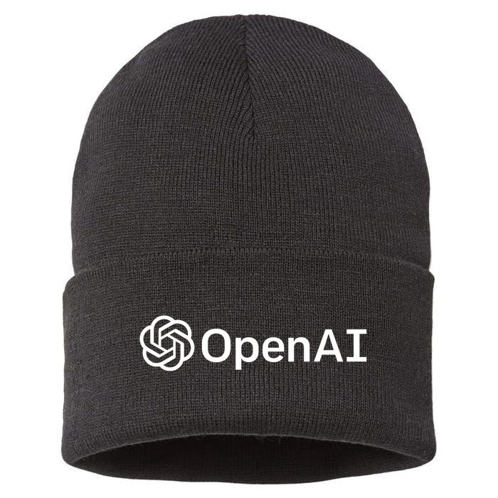 OpenAI Logo AI Artificial Intelligence NLP API GPT3 Sustainable Knit Beanie