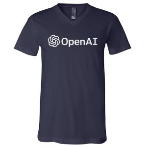 OpenAI Logo AI Artificial Intelligence NLP API GPT3 V-Neck T-Shirt