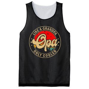 Opa Like A Grandpa Only Cooler Funny Papa Grandpa Mesh Reversible Basketball Jersey Tank