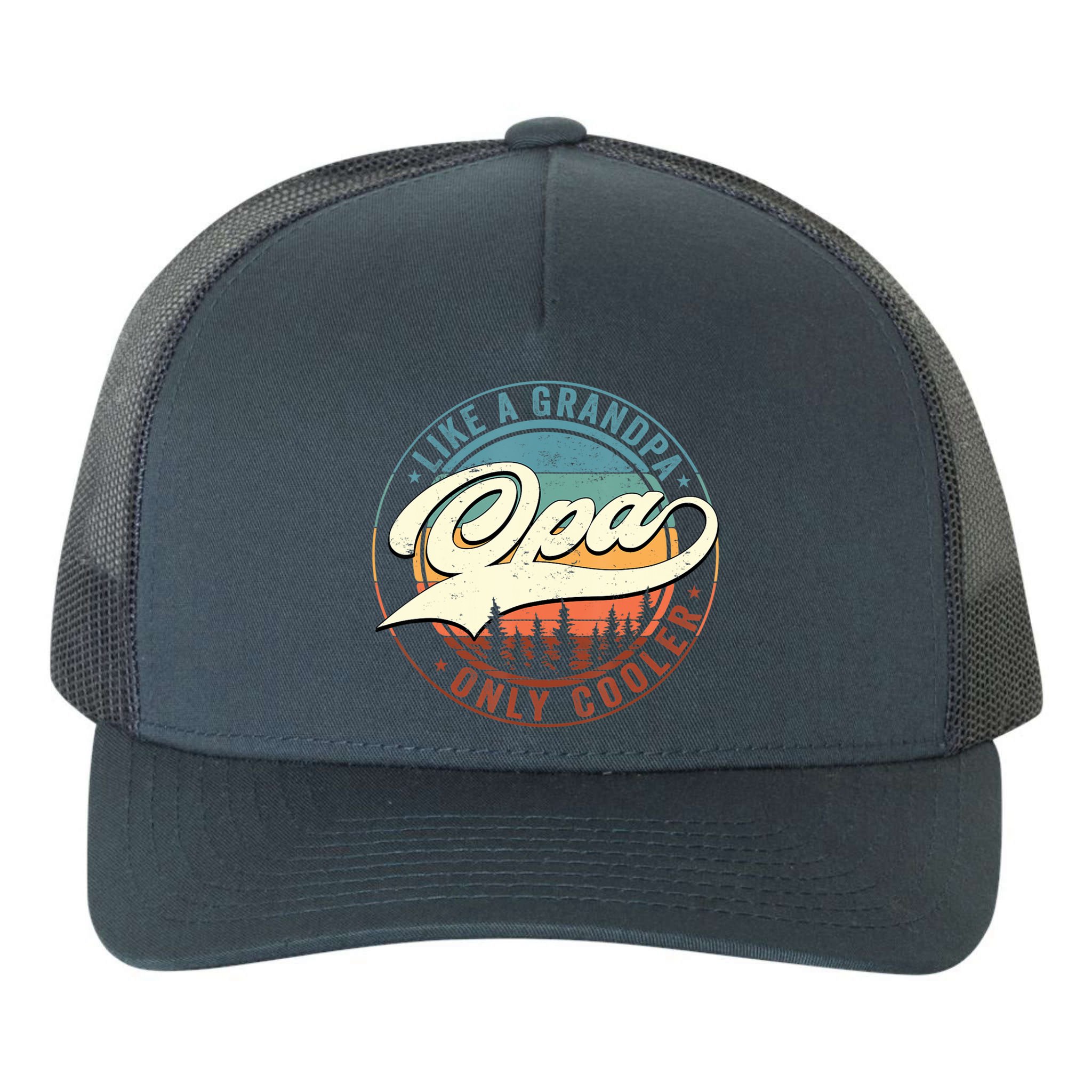 Opa Like A Grandpa Only Cooler Vintage Retro Opa Dad Yupoong Adult 5-Panel Trucker Hat