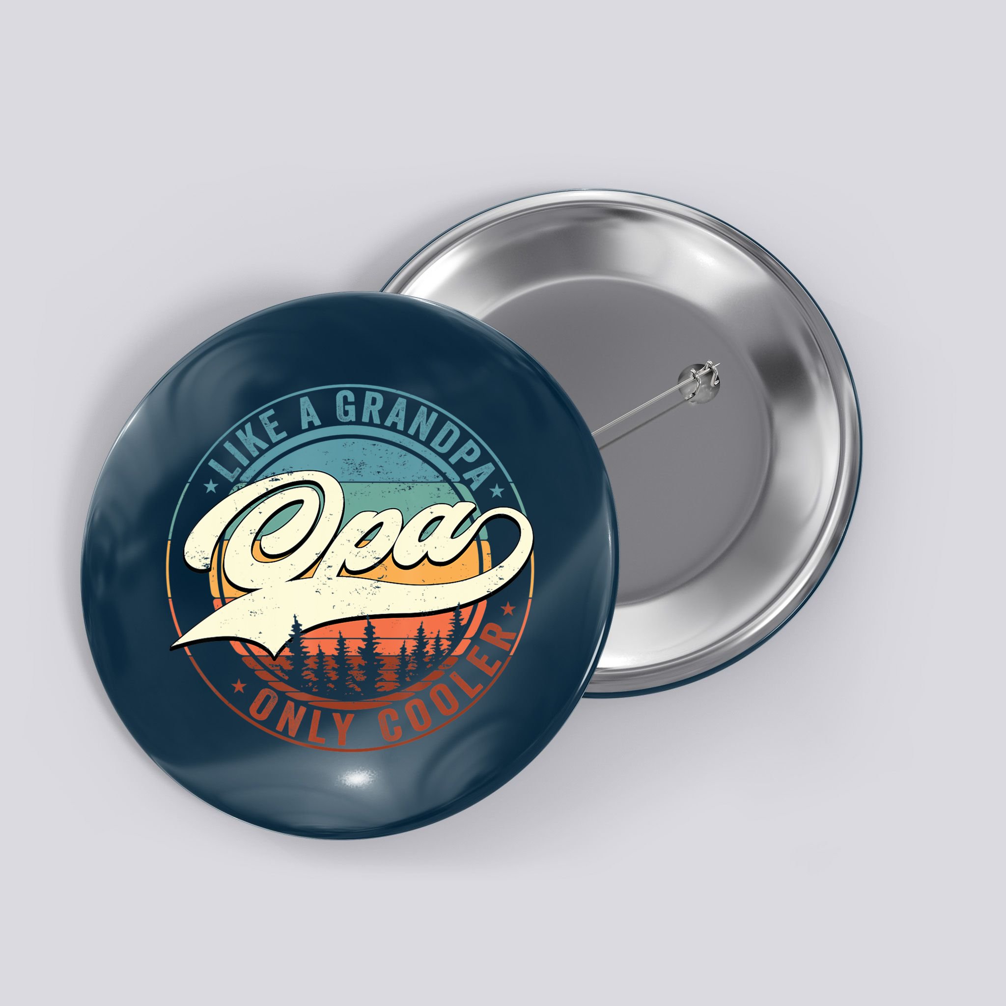 Opa Like A Grandpa Only Cooler Vintage Retro Opa Dad Button
