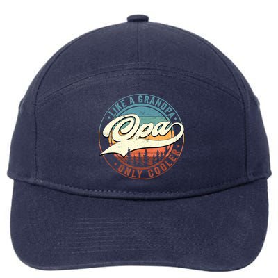 Opa Like A Grandpa Only Cooler Vintage Retro Opa Dad 7-Panel Snapback Hat