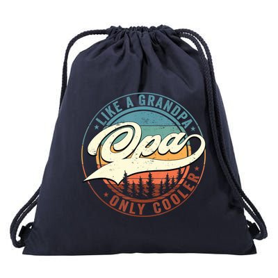 Opa Like A Grandpa Only Cooler Vintage Retro Opa Dad Drawstring Bag