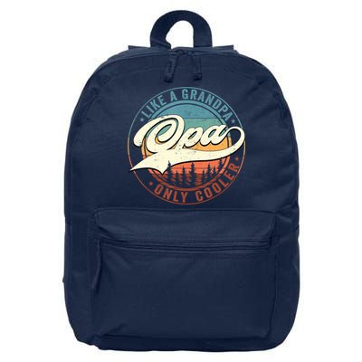 Opa Like A Grandpa Only Cooler Vintage Retro Opa Dad 16 in Basic Backpack