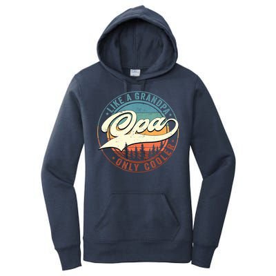Opa Like A Grandpa Only Cooler Vintage Retro Opa Dad Women's Pullover Hoodie