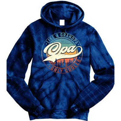 Opa Like A Grandpa Only Cooler Vintage Retro Opa Dad Tie Dye Hoodie