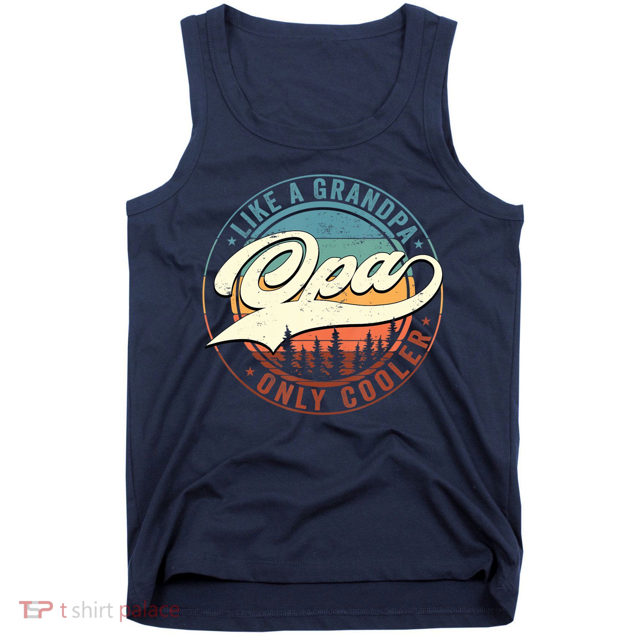 Opa Like A Grandpa Only Cooler Vintage Retro Opa Dad Tank Top
