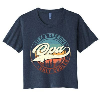 Opa Like A Grandpa Only Cooler Vintage Retro Opa Dad Crop Top