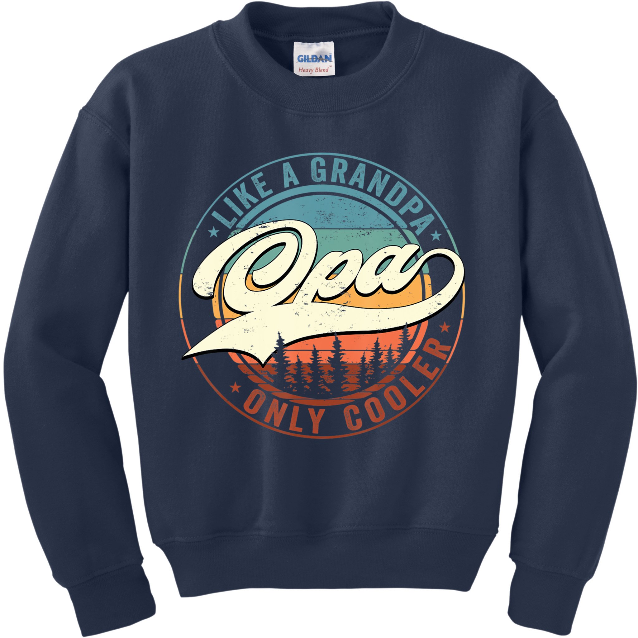 Opa Like A Grandpa Only Cooler Vintage Retro Opa Dad Kids Sweatshirt