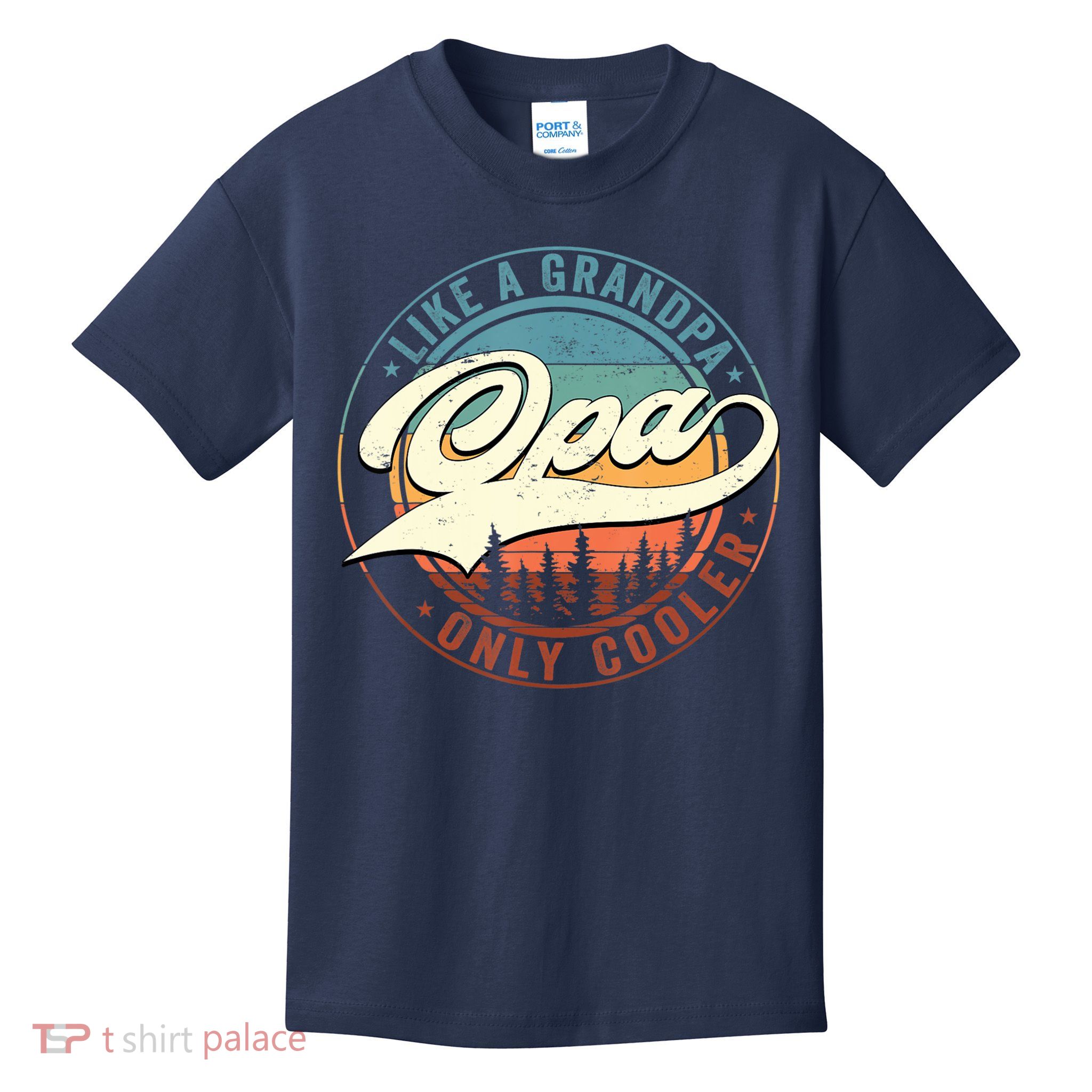 Opa Like A Grandpa Only Cooler Vintage Retro Opa Dad Kids T-Shirt