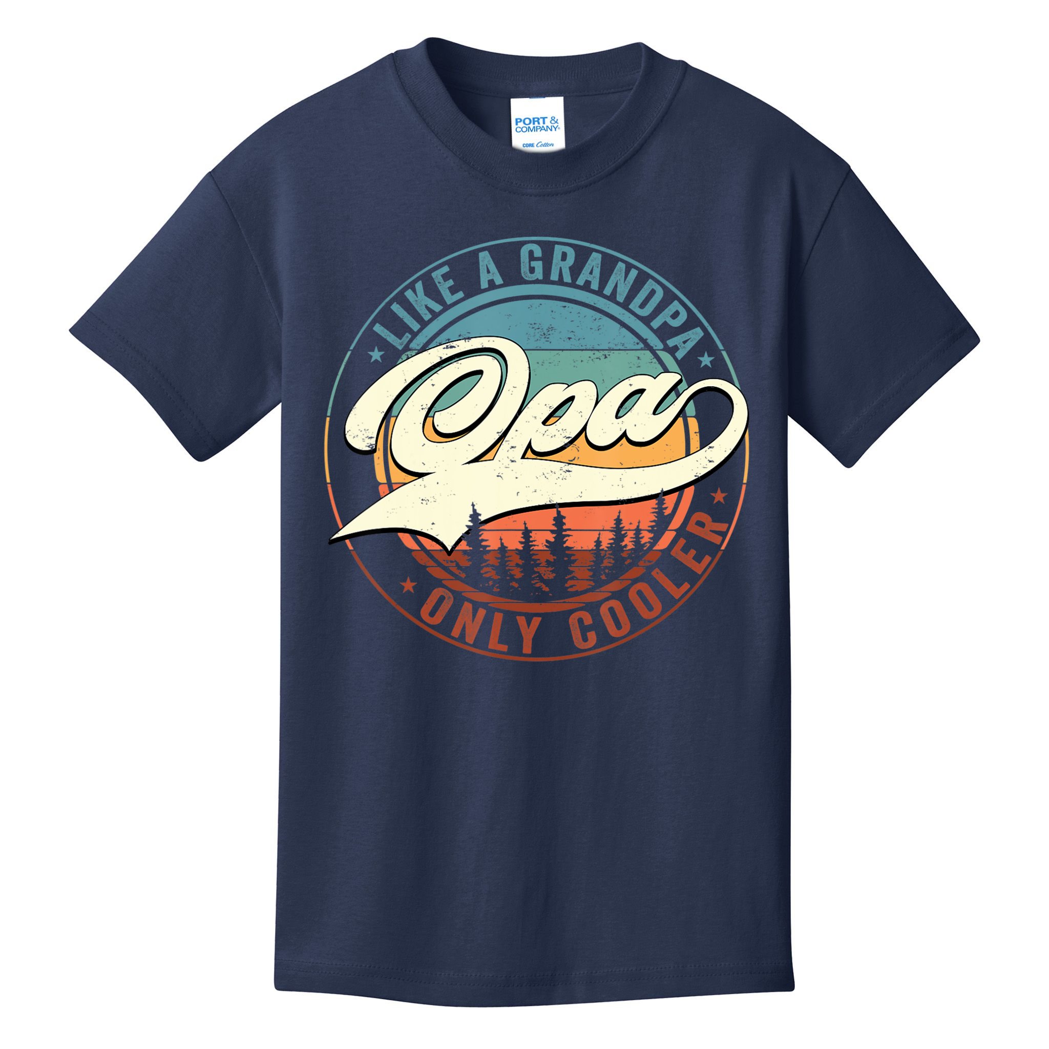 Opa Like A Grandpa Only Cooler Vintage Retro Opa Dad Kids T-Shirt