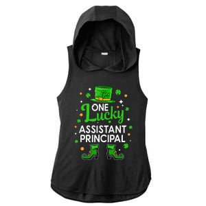 One Lucky Assistant Principal St Patrick's Day Leprechaun Meaningful Gift Ladies PosiCharge Tri-Blend Wicking Draft Hoodie Tank