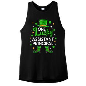 One Lucky Assistant Principal St Patrick's Day Leprechaun Meaningful Gift Ladies PosiCharge Tri-Blend Wicking Tank