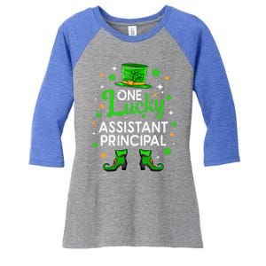 One Lucky Assistant Principal St Patrick's Day Leprechaun Meaningful Gift Women's Tri-Blend 3/4-Sleeve Raglan Shirt