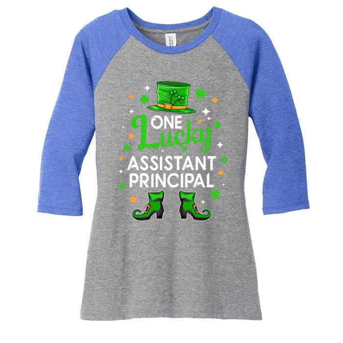 One Lucky Assistant Principal St Patrick's Day Leprechaun Meaningful Gift Women's Tri-Blend 3/4-Sleeve Raglan Shirt