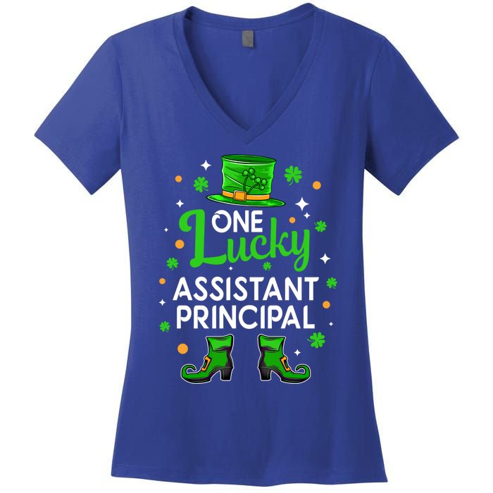 One Lucky Assistant Principal St Patrick's Day Leprechaun Meaningful Gift Women's V-Neck T-Shirt