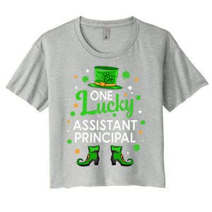 One Lucky Assistant Principal St Patrick's Day Leprechaun Meaningful Gift Women's Crop Top Tee