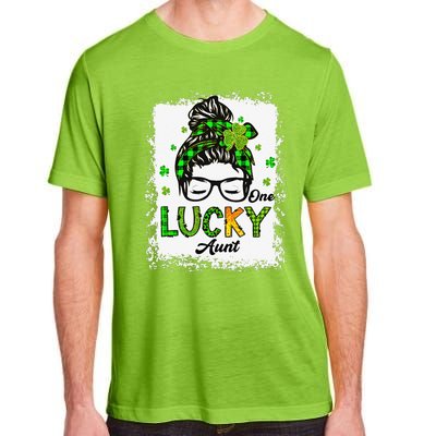 One Lucky Aunt Messy Bun Hair Bleached Saint Patrick's Day Adult ChromaSoft Performance T-Shirt