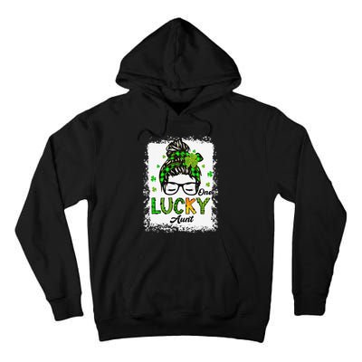 One Lucky Aunt Messy Bun Hair Bleached Saint Patrick's Day Tall Hoodie