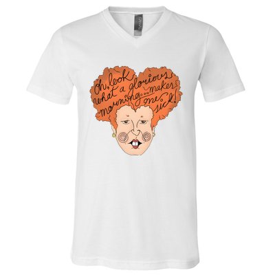 Oh Look Another Glorious Morning Makes Me Sick Funny Witch Halloween V-Neck T-Shirt