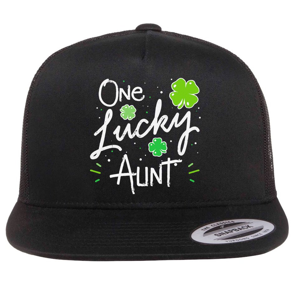 One Lucky Aunt St Patrick's Day Flat Bill Trucker Hat