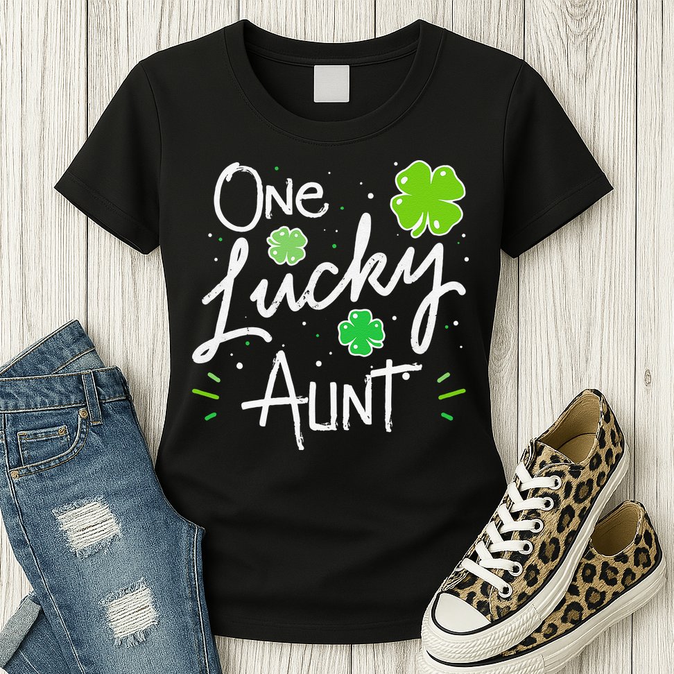 One Lucky Aunt St Patrick's Day Womens T-Shirt