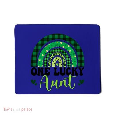 One Lucky Aunt Rainbow Irish St Patricks Day Shamrock Mousepad